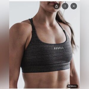 NOBULL Dark Grey/Black Heather Strappy Crisscross Sports Bra Small